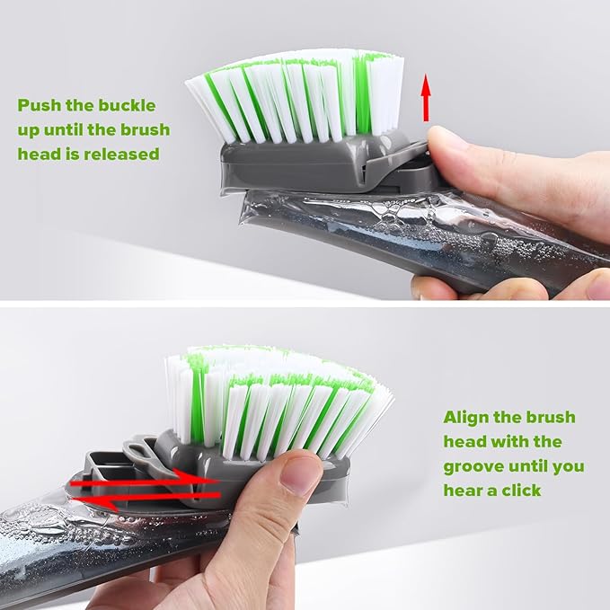 Dishwand Brush Refill, 4 Pack Dish Brush Refills Compatible with Scotch-Brite Dishwand, Dish Soap Brush for Dishes, Pans, Sink, Pots
