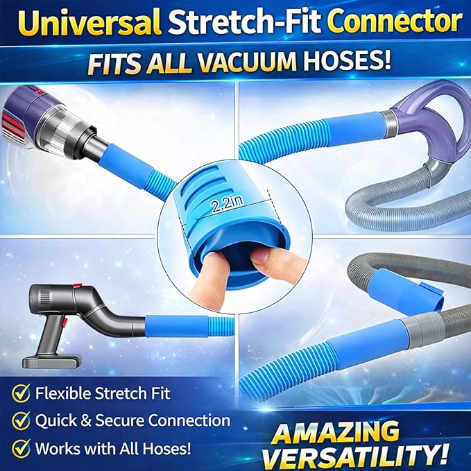 2026 Upgraded Dryer Vent Cleaning Kit for Vacuum, Universal Dryer Lint Vacuum Attachment with Long Flexible Hose & Brush, Dryer Lint Vac Attachment for Quick Lint Removal, for Vacuum Cleaners (Gray)