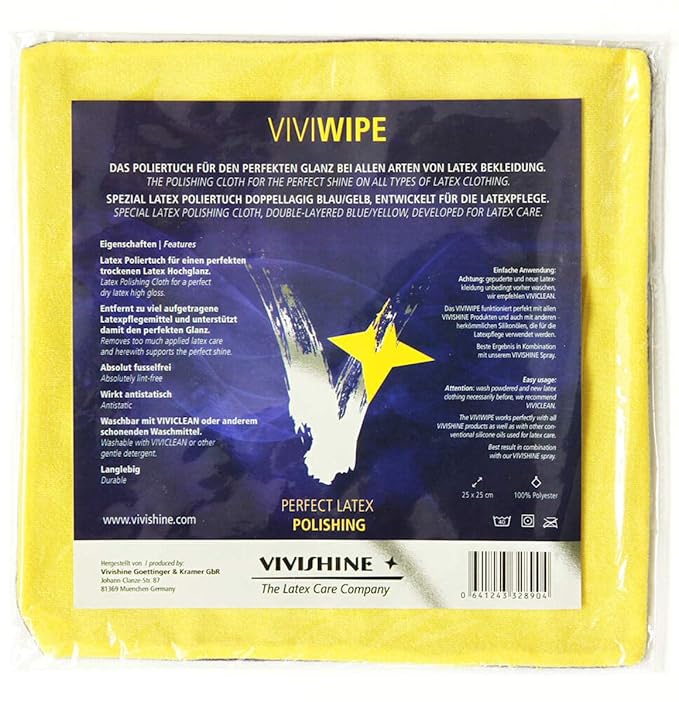 Vivishine Wipe Polishing Cloth - for Latex Clothing
