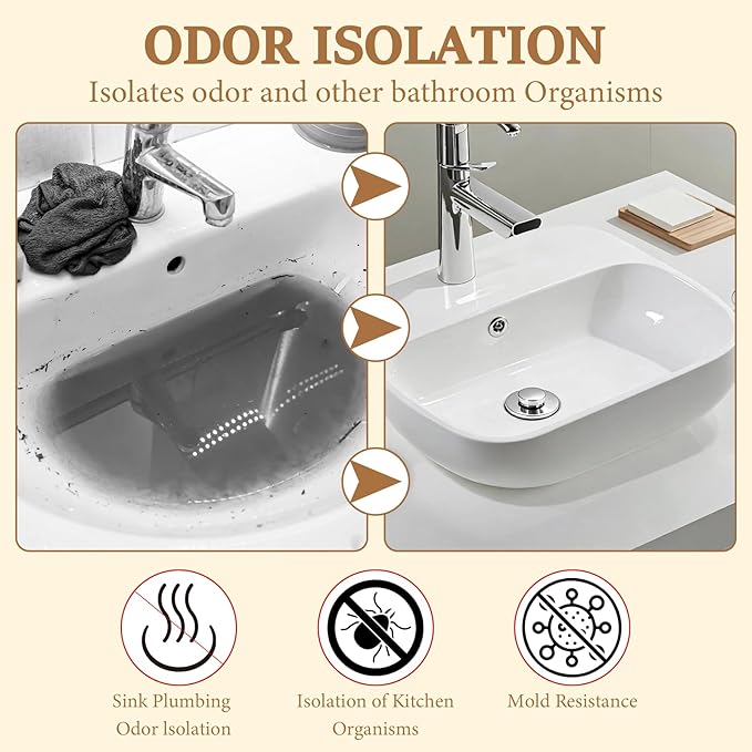Bathroom Sink Stopper – Universal Bathroom Sink Drain Strainer with Hair Catcher Anti-Clog Pop-Up Drain Plug for 1.1–1.5 inch US Standard Openings