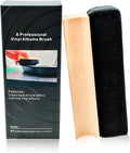 New-Design Soft Velvet Fabric Vinyl Record Cleaning Brush, Anti-Static LP Record Cleaner Brush with Wooden Handle for Vinyl, CD Albums, LCD Screens(Color Box Packing)