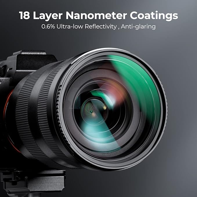K&F CONCEPT 49mm MCUV Lens Protection Filter 18 Multi-Coated Camera Lens UV Filter Ultra Slim with Cleaning Cloth (K-Series)