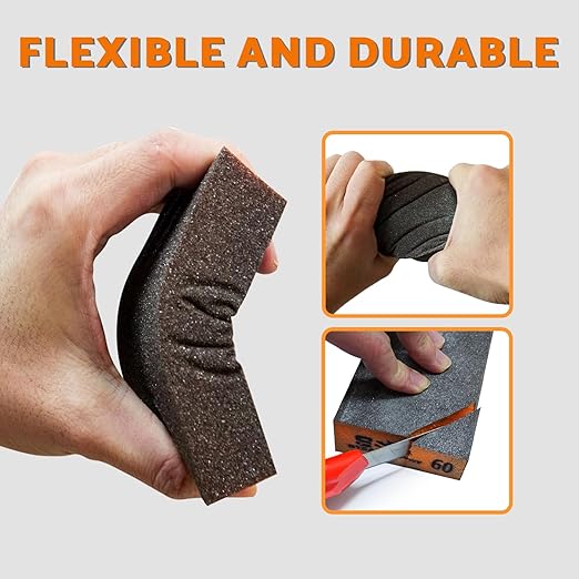 Sanding Sponge 220 Grit 4 Pcs, Coarse Medium Fine Sanding Block, Sander Sponges for Drywall Metal, Sandpaper Sponge Sanding Blocks for Wood by S&F STEAD & FAST