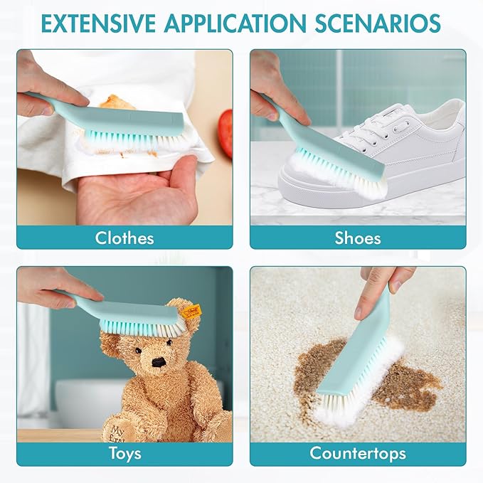 Household Laundry Brush Shoe Brush, PP Plastic Sturdy Handle & PBT Soft Bristle Cleaning Brush, Professional Scrub Brush for Cleaning Fabrics Clothes Floors Bathrooms