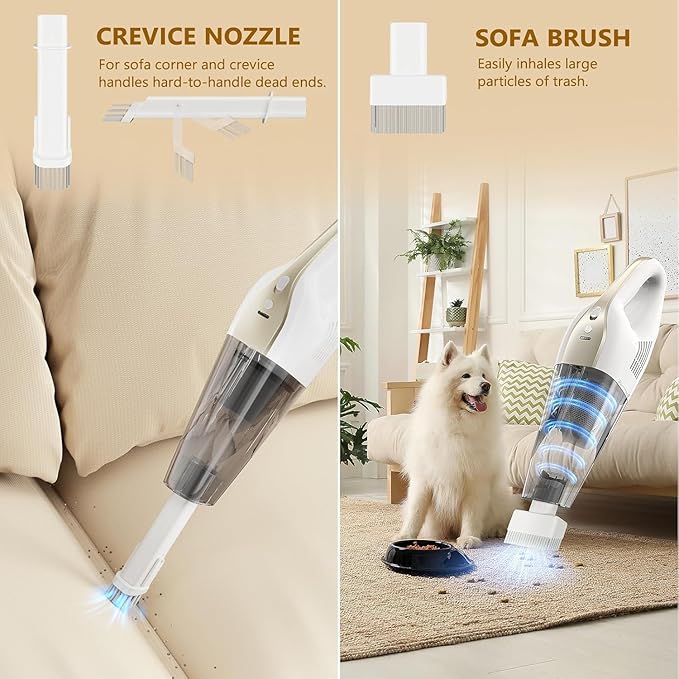 Handheld Vacuum Cordless, 16000Pa 160W Handheld Car Cordless Vacuum Cleaner with LED Screen,30Min Powerful Hand Vacuum Cordless Rechargeable Lightweight Car Vacuum Cleaner High Power