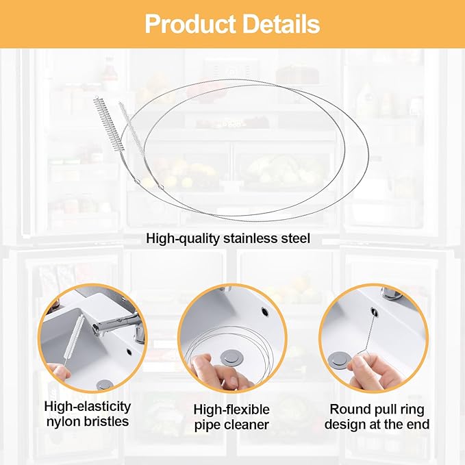 Extra Long Pipe Cleaners,Straw Cleaner Brush Extra Long,Tube Cleaning Brush Suitable for Cleaning Feeding Tubes (2 Pcs)