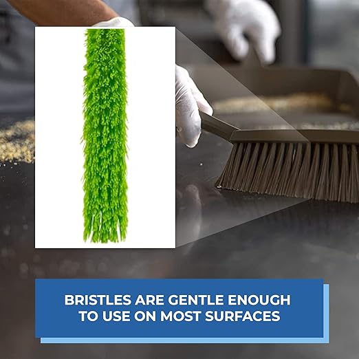 Vikan 458977 Bench Cleaning Brush, Polypropylene/Polyester Medium Bristle Dustpan Brush & Sweeper, 14 Inch, Lime