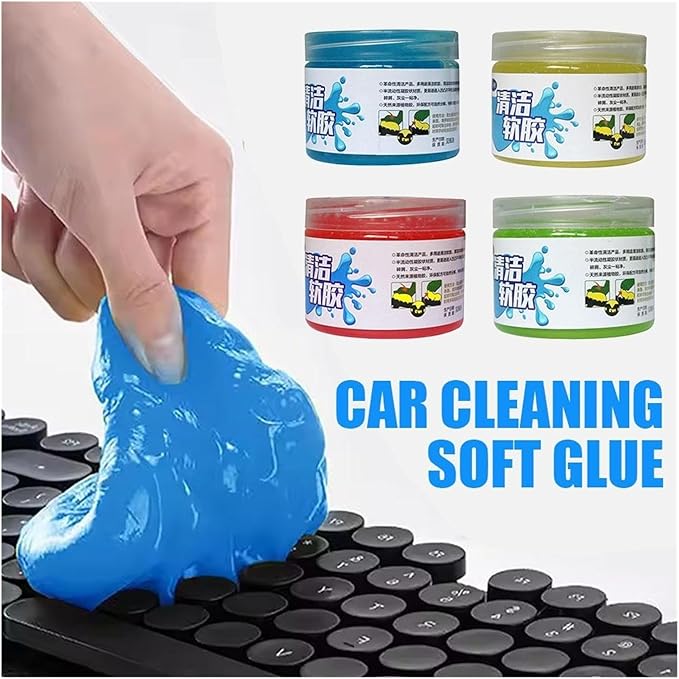 4-Colors Reusable Car Cleaning Gel - Multiuse Keyboard & Air Vent Cleaner for Dirt Removal(3)