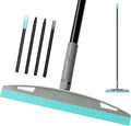 Multifunction Magic Broom, Silicone Floor Squeegee Broom with 59" Long Handle, Scraping Broom for Floor Bathroom Kitchen Shower Tile Pet Hair Fur Marble Glass Water Window Foam Cleaning, Blue