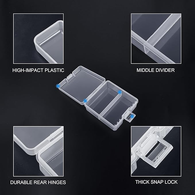 PNGKNYOCN Battery Holder Storage Box,AAA Batteries Portable Organizer Box Holds 100 AAA Batteries,Insulative Plastic Clear Color