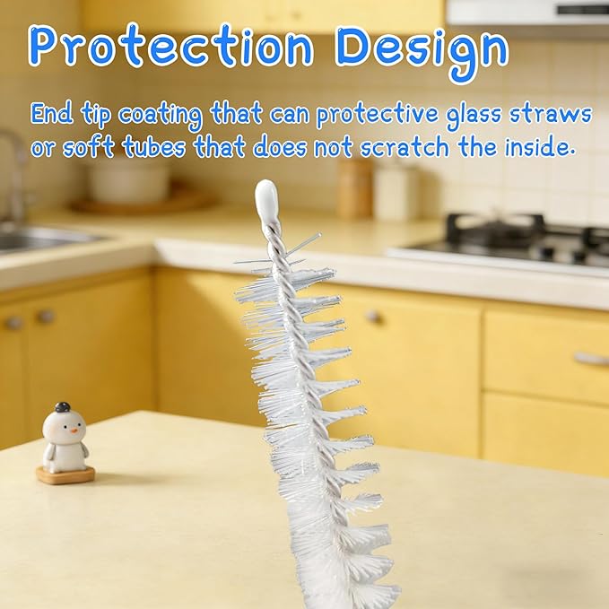 LEDUO Straw Cleaner Brush for Stanley - 12 PCS | Reusable Drinking Straw Brushes - Extra Long 12 inch, Extra Wide 12mm Diam Pipe Tube Cleaning Brush for 40 oz 30 oz 20 oz 64 oz Stanley Tumbler Mug