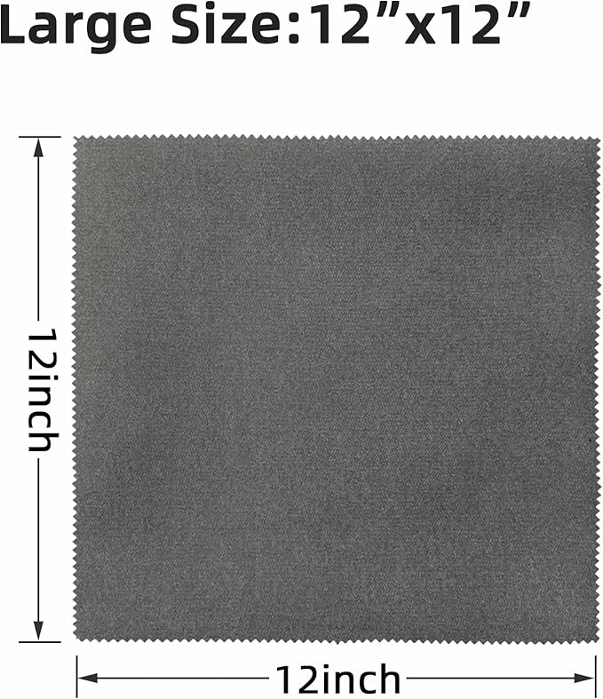 6 Pack Microfiber Silicone Gun Cleaning Cloth, 12"x12" Lint Free Gun Cleaning Rags