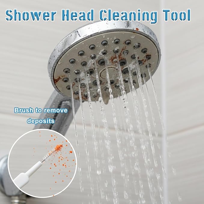 70Pcs Shower Head Cleaning Brush 2 Design Shower Head Cleaner Tool for Showerhead Small Hole Nozzle Anti-Clogging Showerhead Cleaning Brushes Picks for Tiny Nozzle Gaps Deep Clean Unclogging Brush Set
