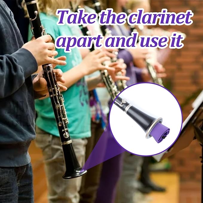 2 PCS Clarinet Swab Cloth Cleaner, Effectively Clean Dirt, Clarinet Cleaning Product, Lint-Free, Super Soft, Cleaning Cloth Swab for Inside Tube Suitable Piccolo Flute Sax Saxophone（Purple）