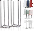 Water Bottle Drying Rack, Cup Drying Rack for Counter, Stainless Steel Tumbler Dryer Stand, Space-Saving Mug & Glass Drying Rack, Heavy-Duty Holder for Cups & Water Bottles (Silver – 7 Pegs)