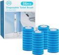36PCS Disposable Toilet Brush Heads for Leebein HK-047 Electric Toilet Brush, 36 Wand Refills for Leebein Electric Toilet Bowl Cleaning Brush, 3 Layer Sponge Brush with Cleaner, Machine Not Included