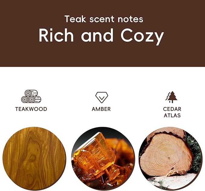 Car Air Freshener Natural Essential Oil Scent, Car Odor Eliminator and Purifier, Vent Clip Air Freshener for Car (Starter/Teak)