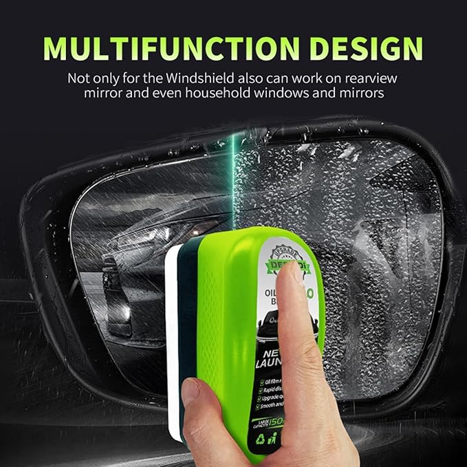 Automotive Oil Film Cleaning Brush,Oil Film Cleaning Brush for car Windows, oil film remover for car window, Windshield Oil Film Remover,car Window Oil Film Remover(Green)
