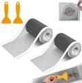 2 PCS 4.7 Inch x 33 FT Disposable Shower Drain Screen Self-Adhesive Stickers, with Cleaning Shovel, Showers Drain Hair Catcher, Shower Drain Mesh Stickers for Bathroom Kitchen Sink