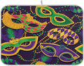 Mardi Gras Dish Drying Mat for Kitchen Mask Beads Confetti Masquerade Party Microfiber Drying Mats Absorbent Reversible Dish Pad Large Dish Draining Mat 18x24 inch
