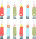 12 Pack 3 in 1 Cup Lid Cleaning Brush, 180° Rotatable Bottle Brush Gap Cleaner, Multifunctional Hangable Crevice Cleaning Brush for Baby Bottle, Water Bottle, Tumbler & Kitchen Mugs