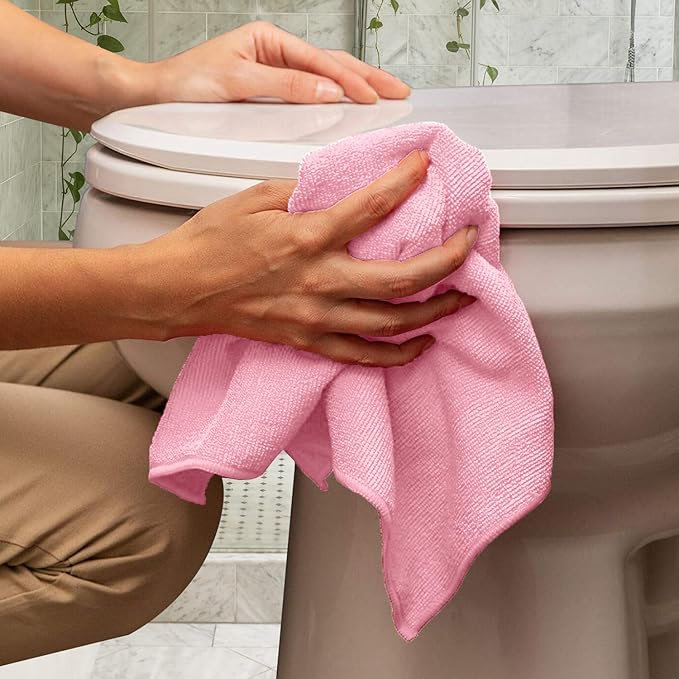 Avalon Towels Microfiber Cleaning Cloths (Value Pack of 36) - Size 16 x 16 Inches, Highly Absorbent Cleaning Rags, Lint Free, Reusable and Washable, Microfiber Towels for Cars