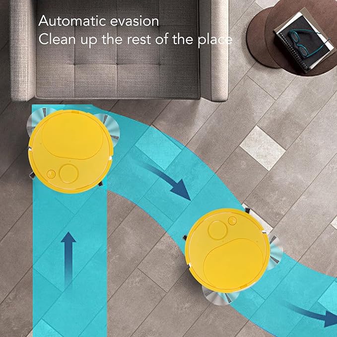 Robot Vacuum Cleaner,Mini Automatic Avoidance USB Charging Smart Sweeping Robot Strong Suction Sweeper Vacuum with Automatic Avoidance for Hard Floors Pet Hair Carpets Black Yellow (Yellow)