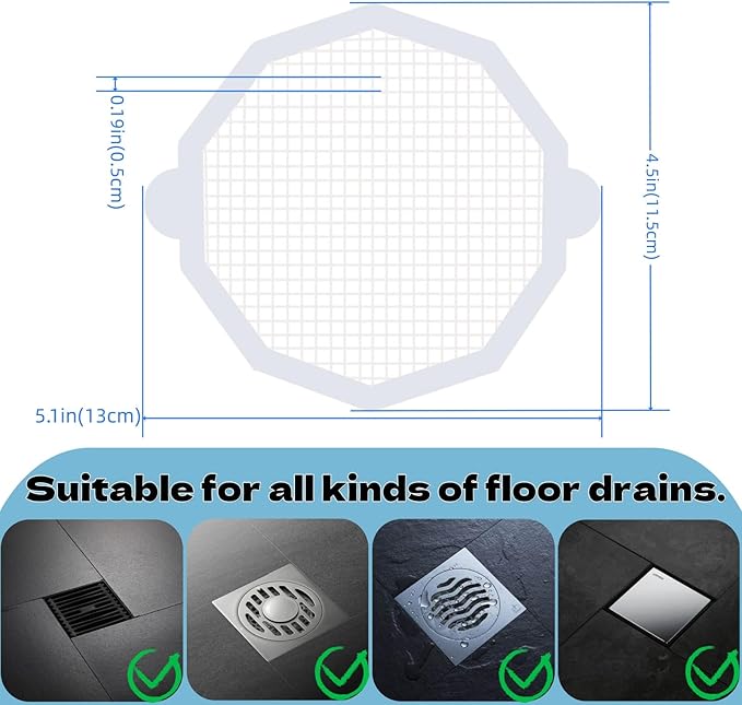 IDUOYUAN 35 Pcs Shower Drain Hair Catcher, Bathtub Drain Hair Catcher Sticky Traps - Disposable Hair Trap for Shower Drain, Sink & Tub. Easy Peel & Stick Mesh Covers