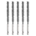HARFINGTON 5Pcs Bore Brush Stainless Steel 9mm Dia Cleaning Twisted Wire Brush Tube Pipe Cleaner with Handle 1/4 Inch Hex Shank for Tubes, Ports, Bearings