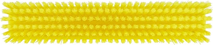 Vikan 31756 16" Heavy-Duty Push Broom, Soft/Stiff, Yellow