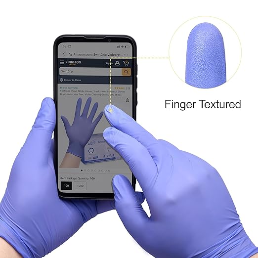 Disposable Nitrile Exam Gloves, 3-mil, XS, Case of 1000, Violet Nitrile Gloves Disposable Latex Free for Medical, Cleaning, Cooking & Esthetician, Food-Safe, Powder-Free, Non-Sterile, Purple