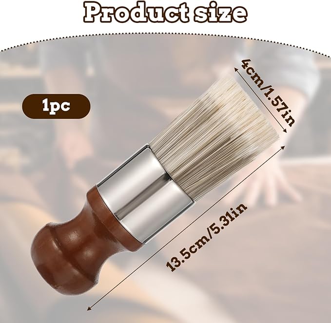 Salve Brush for Leather Furniture, Soft Nylon & Polyester Bristles, Leather Cleaning Brush with Wooden Handle for Furniture Home Leather