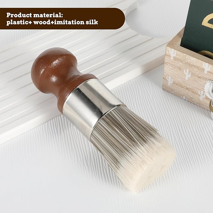 Salve Brush for Leather Furniture, Soft Nylon & Polyester Bristles, Leather Cleaning Brush with Wooden Handle for Furniture Home Leather