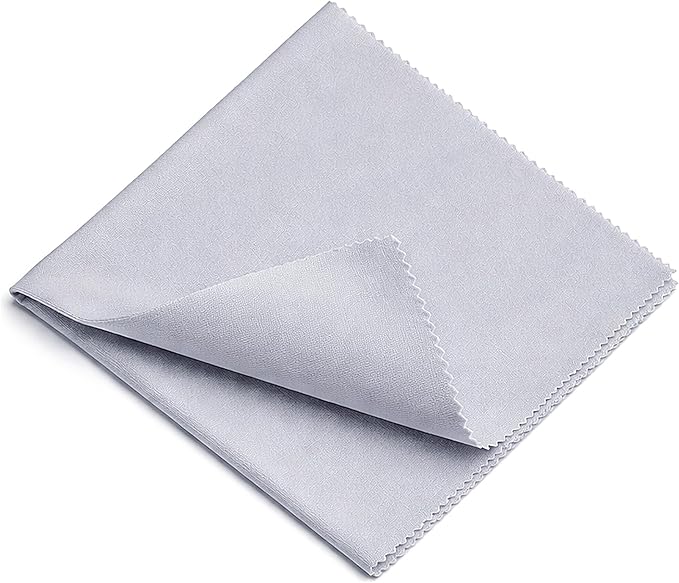 Microfiber Polyamide and Polyester Cleaning Cloth for Everywhere, Glasses, Screens & Delicate Surfaces – Soft, Camera Lens, Car Interior, Piano Black, Lint-Free, Reusable Zigzag Edge (Gray)