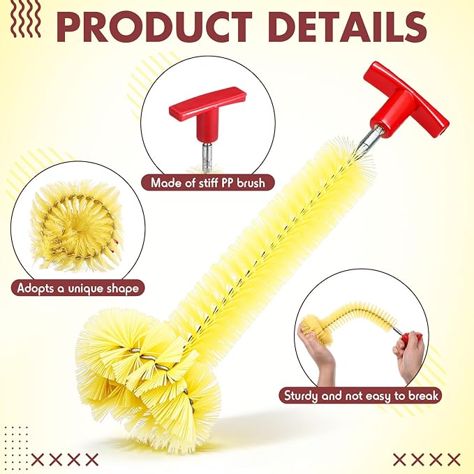 Garbage Disposal Cleaner Sink and Drain Brush Universal Garbage Disposal Cleaner 12'' Long Brush for Kitchen Waste Food(Yellow)