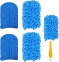 4Pack Reusable Duster Compatible with Swiffer Hand Duster Refill Microfiber 360 Heavy Duty Dusters Refills Washable Duster Pads for Cleaning Ceiling Fan Window(Handle is Not Included) (4Pack Blue1)