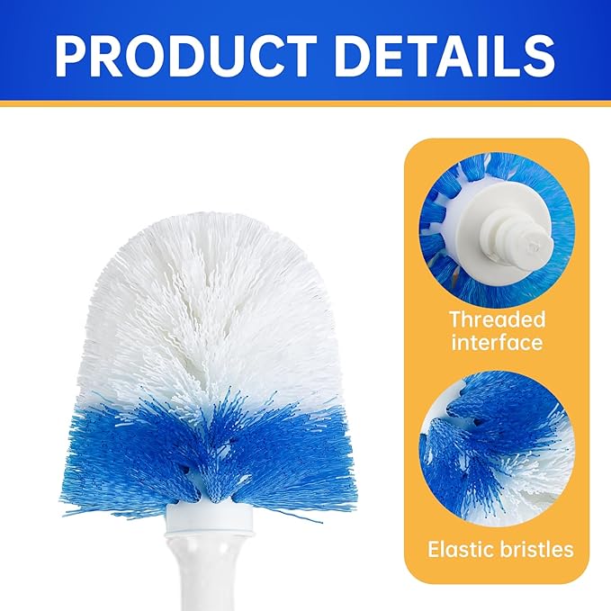 2 Pack Toilet Brush Replacement Head Compatible with OXO Good Grips Toilet Brush, Toilet Brush Refills for OXO Toilet Brush Only, Plastic Toilet Brush Head & Nylon Material