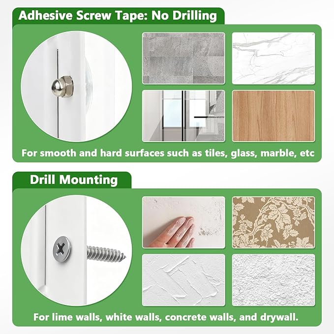 Wall-Mount Wipes Holder, Wipes Dispenser for Surface Cleaning Wipes, 5mm Steel Wire, Easy-Load Design with Strong Adhesive Backing (White, Large)