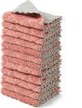 kimteny 12 Pack Dish Towels, 10x10 in Premium Dish Cloths, Super Absorbent Kitchen Towels Coral Velvet Dishcloths Nonstick Oil Fast Drying Washcloths (Pink-Grey)
