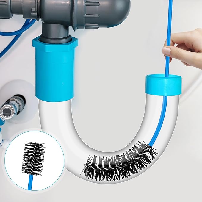 4pcs Condensate Trap Flexible Drain Brush, 16 Inch Nylon Condensate Pipe Drain Cleaning Brush Flexible Drain Tube Brush with Soft Brush Head for Dirt Clean Condensate Traps Clean