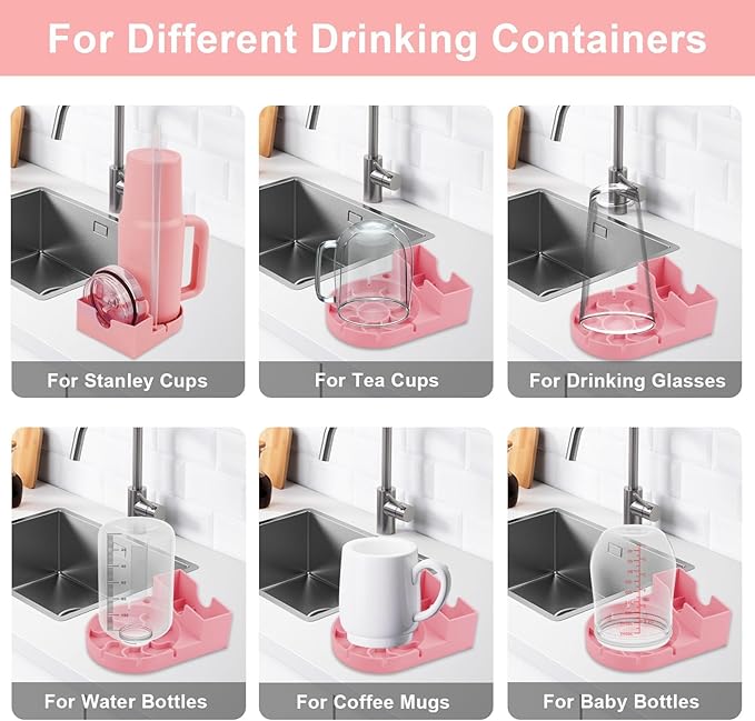 Water Bottle Drying Rack, Silicone Tumbler Drying Rack, Baby Bottle Dryer Holder, Cup Dryer for Stanley 20/30/40 oz, Mugs, Glasses