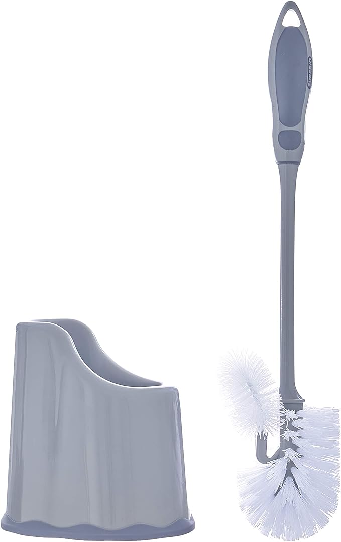 Superio Toilet Brush and Holder (1 Pack) Toilet Scrubber Bowl Cleaner Brushes Wand, Toilets Brush with Holder Caddy, Bathroom Cleaning Brush, Bowl Brush Set