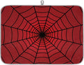 Dish Drying Mat for Kitchen Absorbent Drying Mat Reversible Dish Drying Pad Dish Drying Mats for Kitchen Counter Utensils Pots Water Cup Spiders Red Web