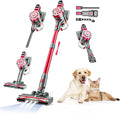 Cordless Vacuum Cleaner for Home,Lightweight Stick Vacuum Cordless Rechargeable with Power Suction, Up to 35 Mins Runtime, Hardwood Floor Vacuum for Pet Hair,Carpets,Tile(Dark Red)