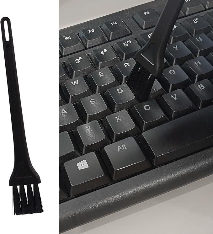 ZUFECY 3-Pc Keyboard Cleaning Tool Set: Keycap Puller & Dual Brushes for Home, Office and Shared Spaces
