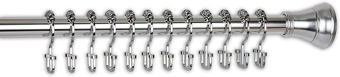 Utopia Alley HK1SS Deco Flat Double Roller Shower Curtain Hooks; Chrome