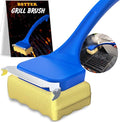 Grill Brush Bristle Free, BBQ Grill Brush for Outdoor Grill, Steam Grill Cleaner with Scraper for Cast Iron/Stainless-Steel Grates, Replaceable Cleaning Head & Extended Handle, Grilling Gifts for Men