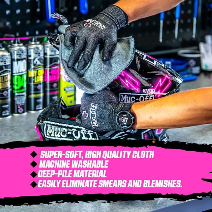 Muc Off Premium Microfibre Cleaning & Polishing Cloth, Grey