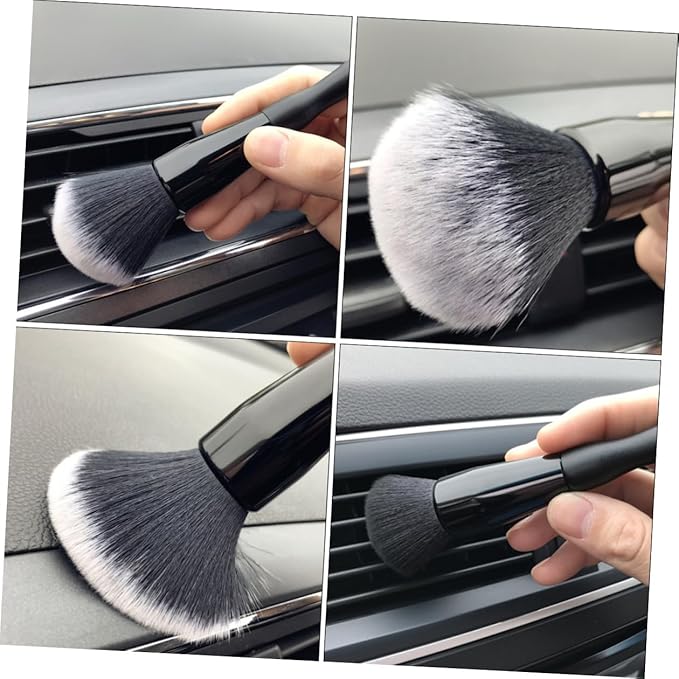 GANAZONO Car Interior Detailing Brush Soft Bristle Air Vent Cleaning Brush Automotive Dust Removal Tool for Dashboard and Ac Vents Black and White
