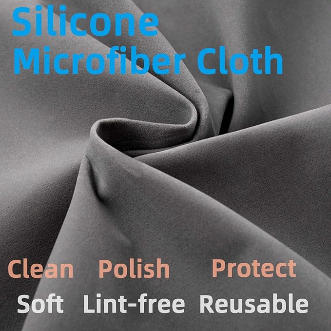 Silicone Gun Cleaning Cloth, 12"x12" Microfiber Lint Free Silicone Gun Cleaning Rags, Reusable Microsuede Cleaning/Polishing Wipes Towels for Firearms, Reels, Knives and Scopes